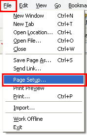 File > Page Setup