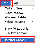 Tools > Internet Options